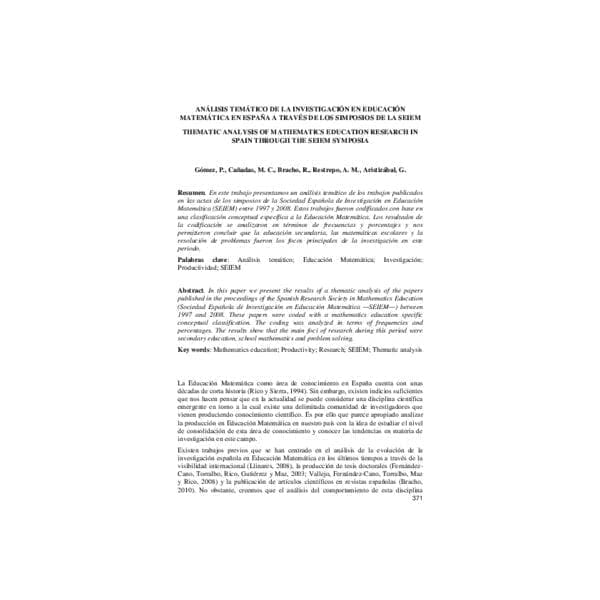 Repositorios taxonomías términos clave educación matemática